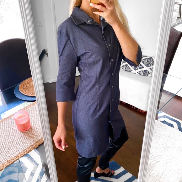 💙 ORSAY CASUAL NAVY DENIM LIKE CAPRI SLEEVE JACKET/DRESS! - Picture 3 of 14